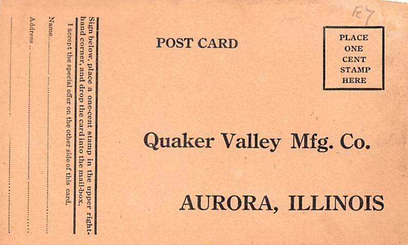 Quaker Valley Mfg Co Advertising Unused 