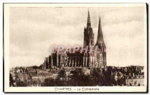 Old Postcard Chartres The Cathedral