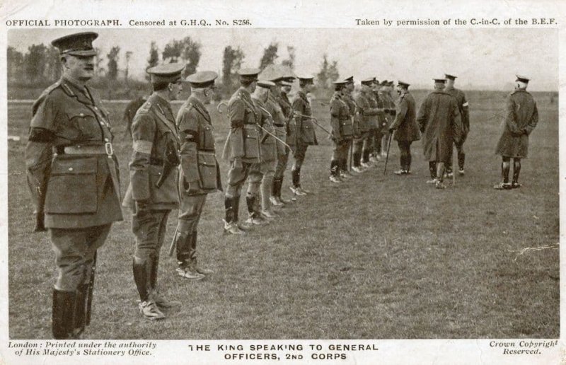 The King Speaking To Various Army Officers Rare WW1 Military Postcard