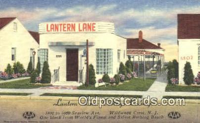 Wildwood Crest, NJ USA Lantern Lane Cottage Colony Road Side Postcard Post Ca...