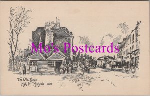 London Postcard - Highgate, The Old Forge, High Street. Pencil Drawing HM324