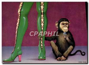 Postcard Modern Naked erotic Illustrator King Kong II Michel Fun Monkey Chimp...