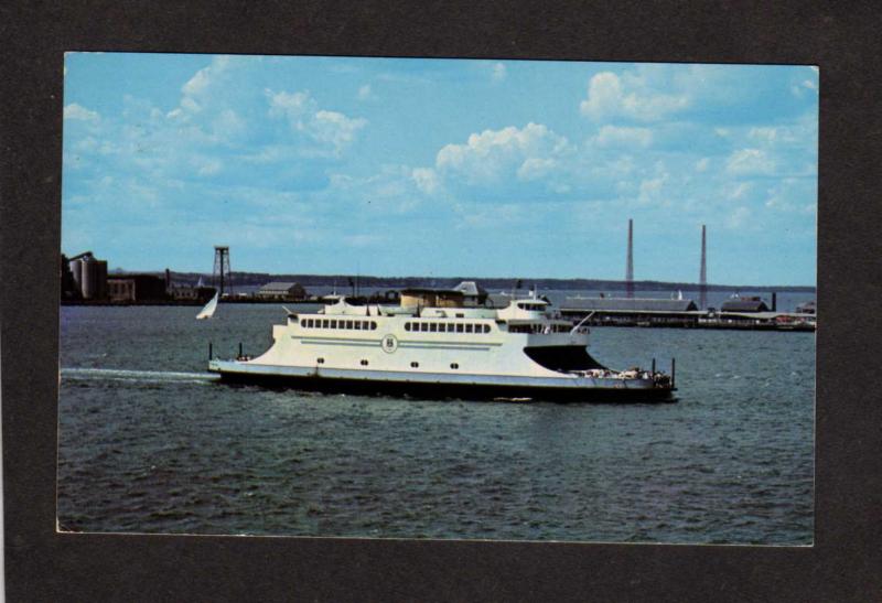 RI Jamestown Ferry Ship Boat Newport Narragansett Bay Rhode Island Postcard