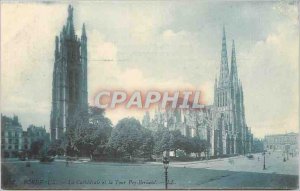 Postcard Old Bordeaux and La Cathedrale Pey Berland Tower