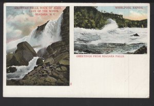 New York Greetings from NIAGARA FALLS American Falls, Whirlpool Rapids ~ Und/B