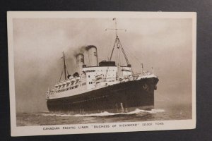 Mint Ship Postcard Canadian Pacific Liner Duchess of Richmond