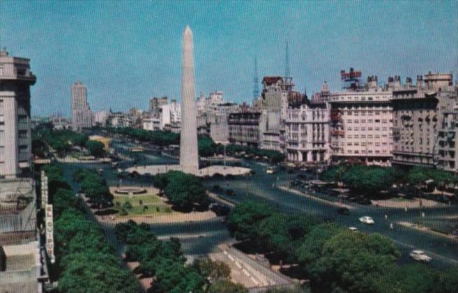 Argentine Buenos Aires View Of Avenue 9th Of July Pan American World Airways ...