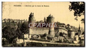 Old Postcard Fougeres The Arrival by road from Rennes