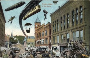 Orange MA Transportation Fantasy Futurism c1910 Postcard