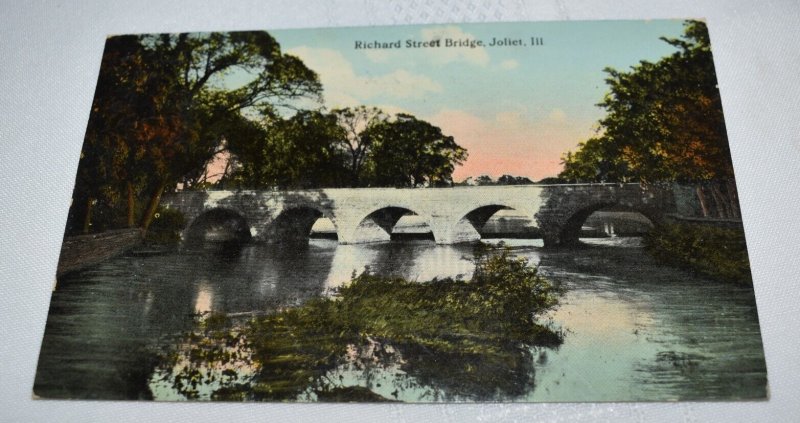 Richard Street Bridge Joliet Illinois Postcard A-27155