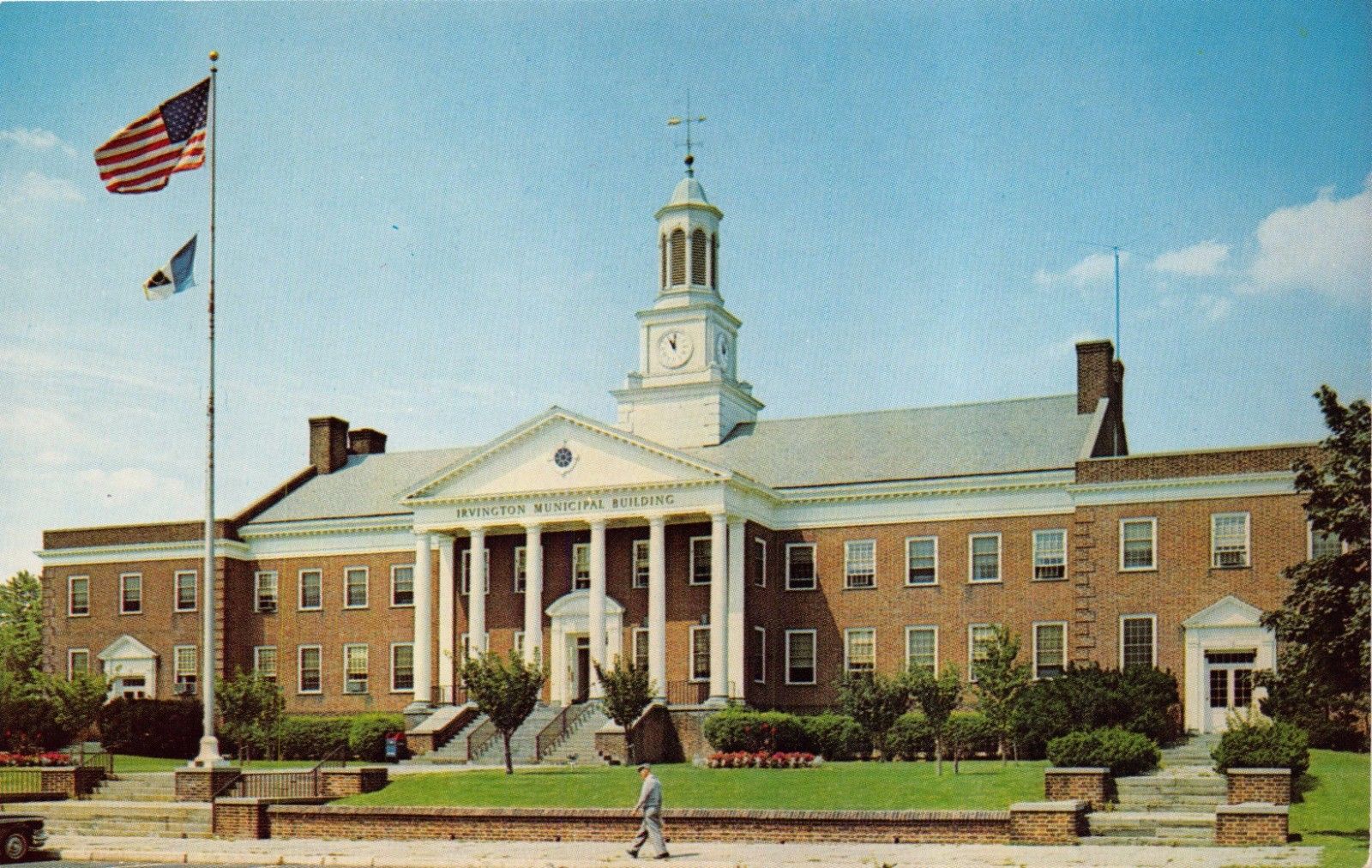 Irvington Essex County New JerseyMunicipal Building Postcard 1960s