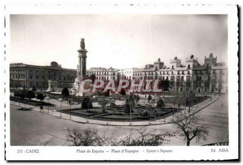 Postcard Modern Cadiz Plaza De Espana Square D & # 39Espagne