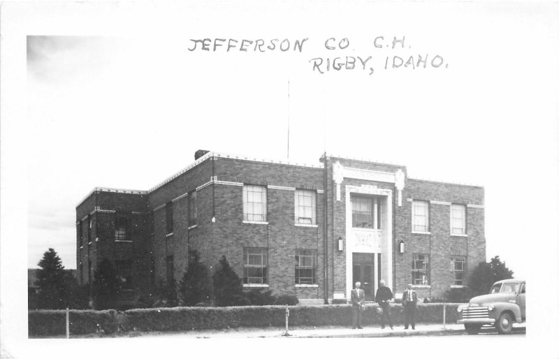 F38/ Rigby Idaho RPPC Postcard c1950s Jefferson County Court House