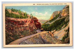 Vintage 1940's Postcard Golden Gate Canyon Yellowstone National Park Wyoming