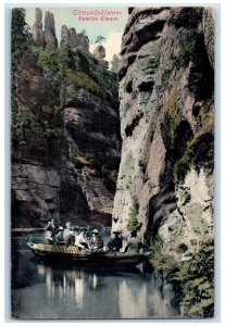 1908 Family Klamm Edmundsklamm Czech Republic Posted Antique Postcard