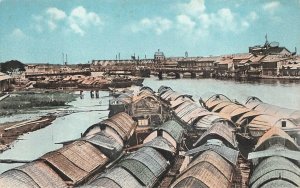 THE PASCO RIVER WITH CASCO FREIGHTERS PHILIPPINE ISLANDS POSTCARD (c. 1910)