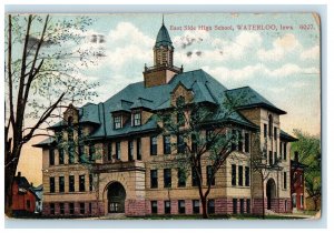 1909 East Side High School Building Waterloo Iowa IA Posted Antique Postcard