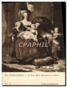 Old Postcard Madame Vigee Antoinette Queen Marie and her children Musee de Ve...