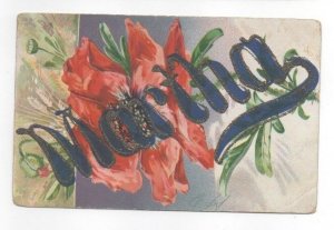 1907 PA Martha Vintage Glitter Name Postcard Postkarte Carte Postal Pennsylvania