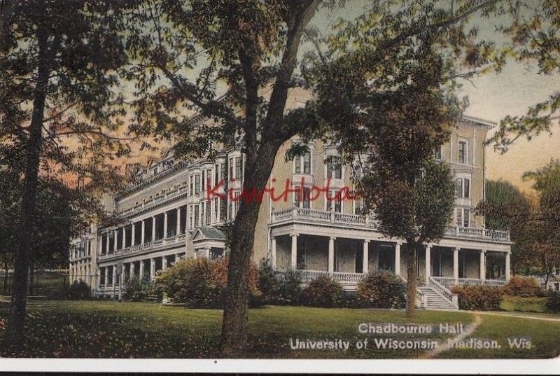 Postcard Chadbourne Hall University Wisconsin Madison WI