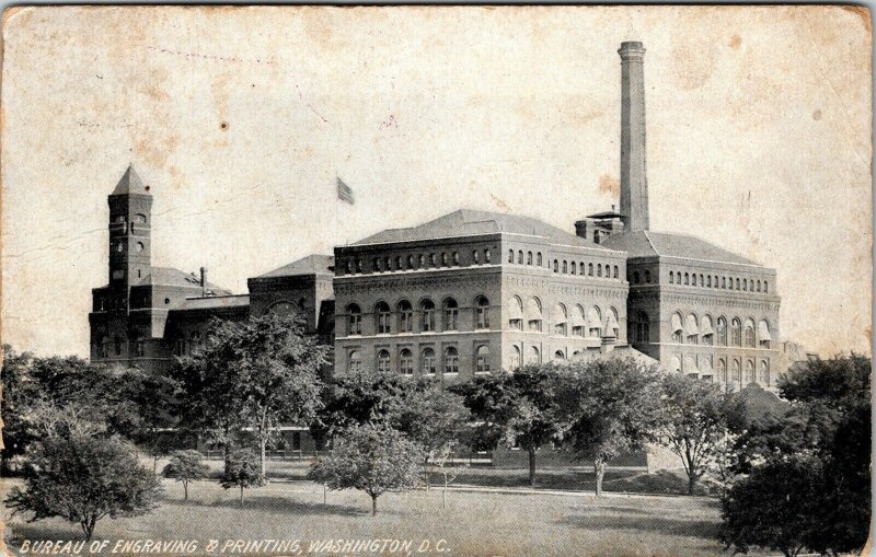 1910 Bureau Of Engraving & Printing Washington D. C.  1910 Antique Postcard