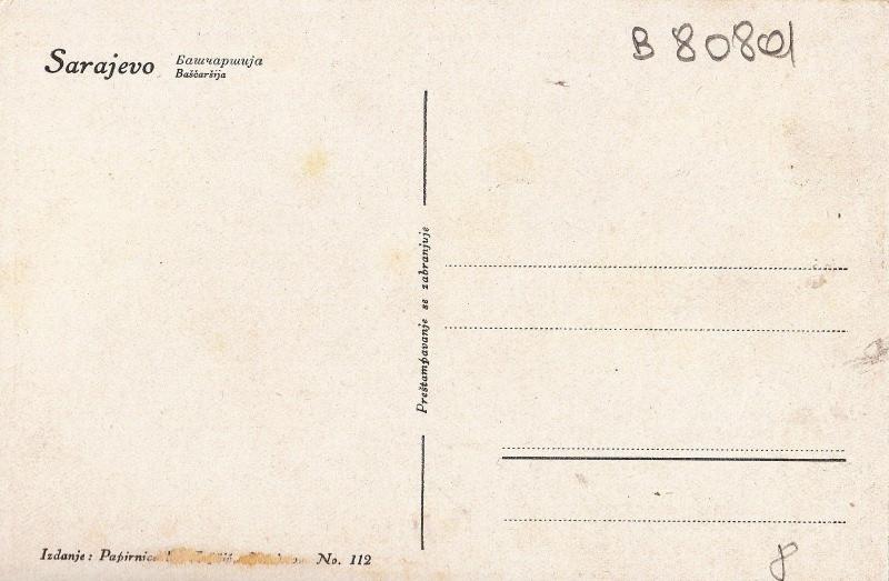 B80801  bascarsija   sarajevo  bosnia  front/back image