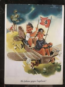 Mint Germany antibritish Postcard We Drive Against England Third Reich