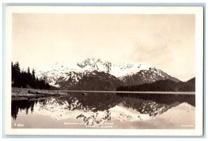 c1940's Reflections Eyak Lake Cordova Alaska AK RPPC Photo Vintage Postcard