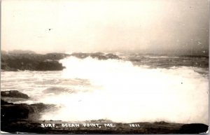 RPPC View of Surf, Ocean Point ME c1952 Vintage Postcard V79