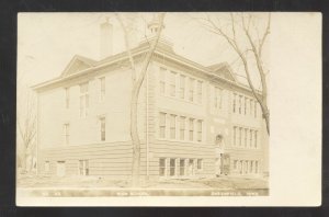 RPPC GREENFIELD IOWA HIGH SCHOOL BUILDING VINTAGE REAL PHOTO POSTCARD