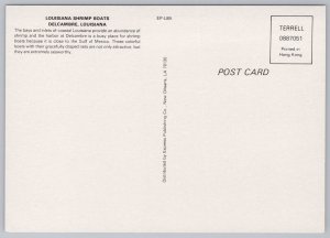 State View~Delcambre Louisiana~Shrimp Boats~Continental Postcard