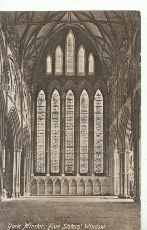 Yorkshire Postcard - York Minster - Five Sisters Window - Ref TZ7742