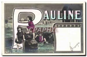 Postcard Old Pauline Surname Children