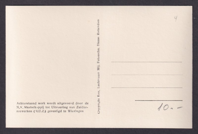 Vintage Postcard Netherlands Zuiderzee Works Southern Dike