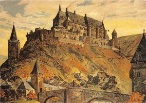 Lot153 luxembourg  vianden castle painting postcard