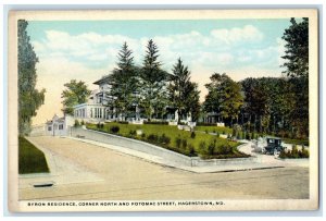 c1930's Byron Residence Corner North And Potomac Street Hagerstown MD Postcard