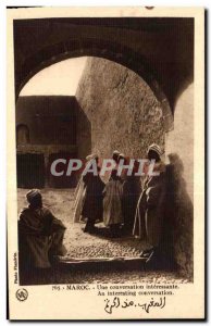 Old Postcard Morocco An interesting chat An interesting talk