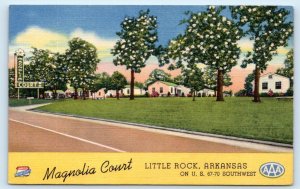 LITTLE ROCK, AR Arkansas ~ Roadside MAGNOLIA COURT 1949 Linen Postcard
