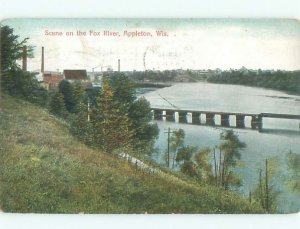 Divided-back RIVER SCENE Appleton Wisconsin WI AE6847