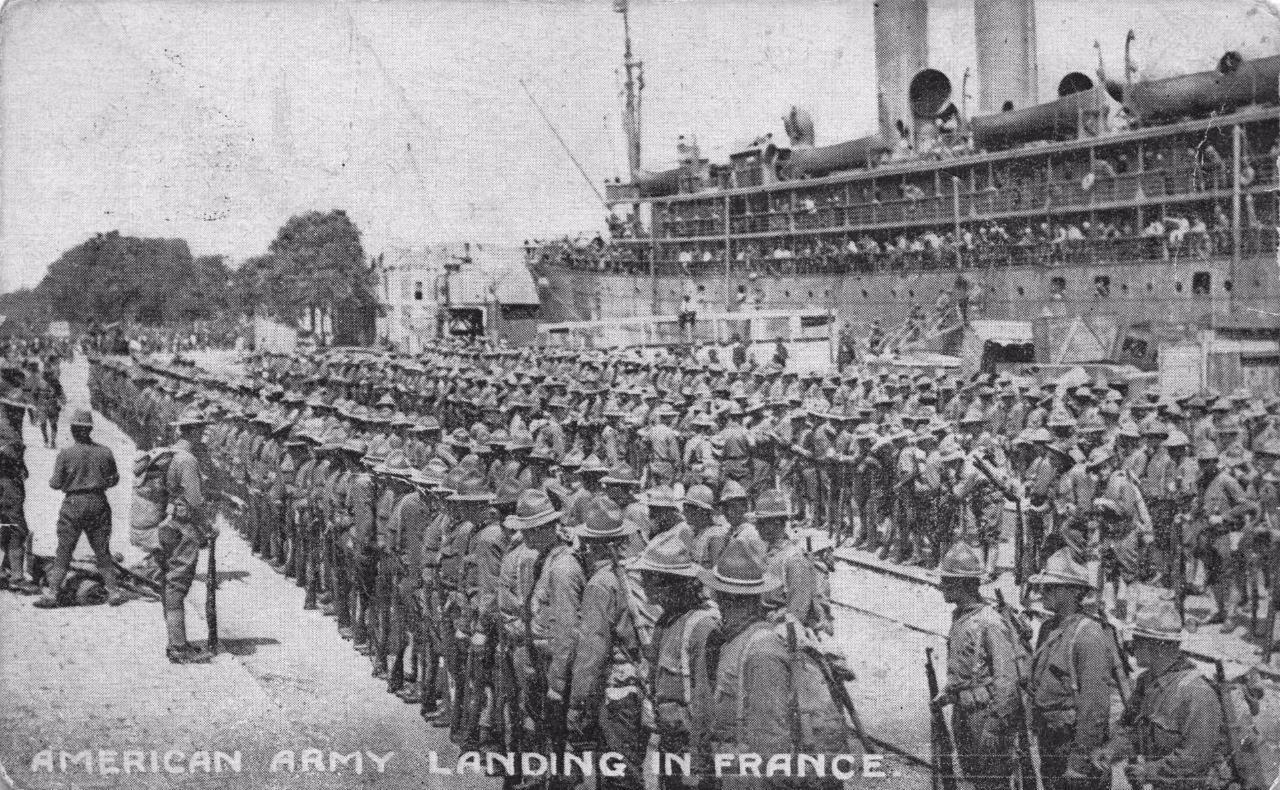 RARE WW1 Postcard American Soldiers Landing in France by D ...