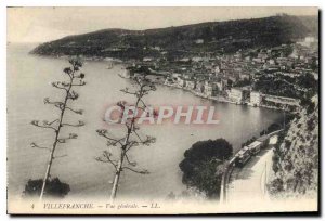 Old Postcard Villefranche General view