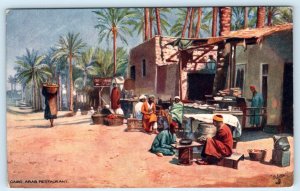 Tuck Oilette CAIRO, Egypt ~ ARAB RESTAURANT Fellah Woman w/Basket 1910s Postcard