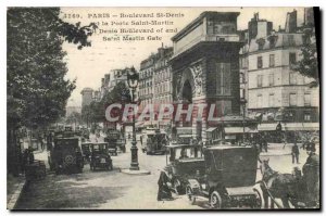 Old Postcard Paris Boulevard St Denis and the Porte Saint-Martin Boulevard of...