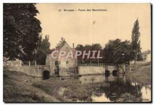 Postcard Old Bruges Gate Marechaux