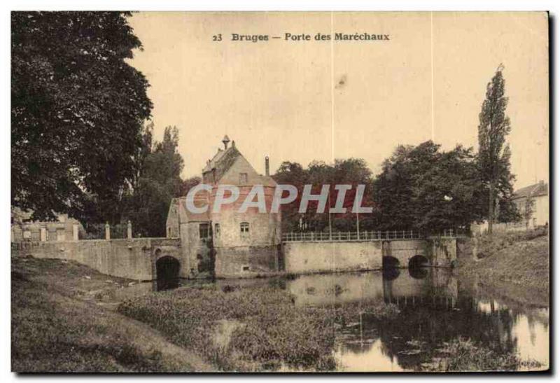 Postcard Old Bruges Gate Marechaux