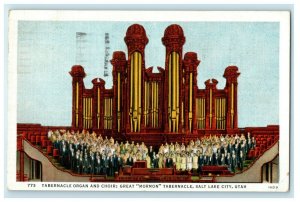 1936 Tabernacle Organ And Choir Great Mormon Salt Lake City UT Vintage Postcard