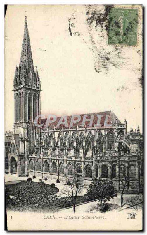 Old Postcard Caen L & # 39Eglise Saint Pierre