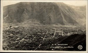 Cumbres de Maltrata Mexico MX Bird's Eye View Vintage Real Photo Postcard