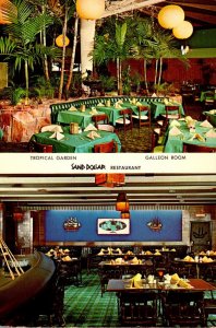 Florida St Petersburg Sand Dollar Restaurant & Lounge Split View Showing Trop...