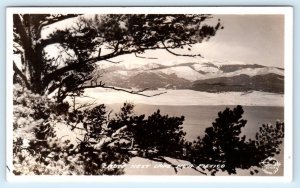 RPPC EAGLE NEST LAKE, New Mexico NM ~ Birdseye View c1930s Frasher Postcard